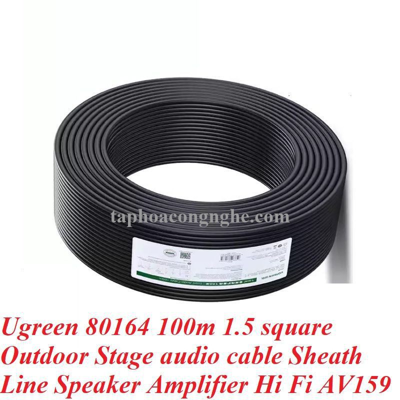 Ugreen 80164 100m 2c x 1.5mm² Cuộn cáp âm thanh HiFi ngoài trời dùng cho sân khấu av159 30080164